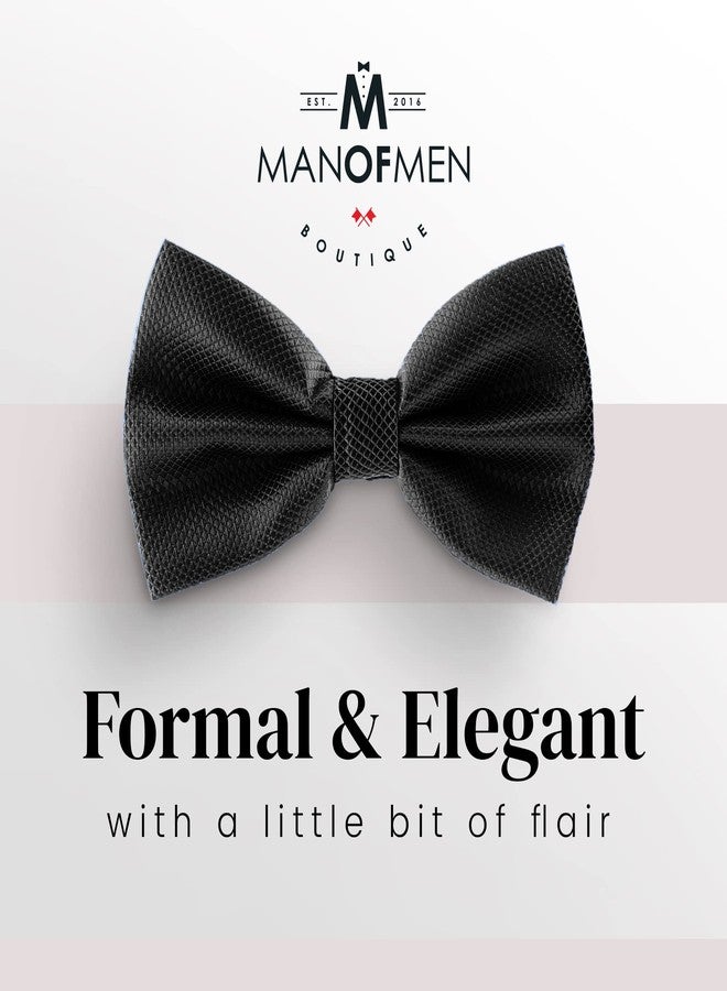 Man of Men ربطة عنق رجالية من البوليستر، ربطات عنق جاهزة قابلة للتعديل، ربطة عنق للبدلات الرسمية، ربطة عنق لحفلات الزفاف وهدية للعريس - ربطات عنق نسائية (1، أسود) - Image 2